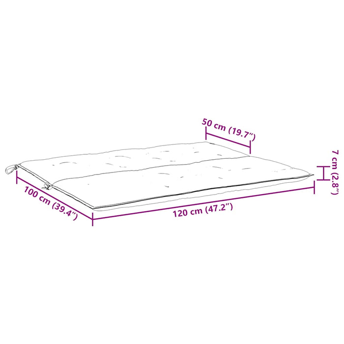 Pernă bancă de grădină, alb crem 120x(50+50)x7 cm textil oxford - WALTI WALTI