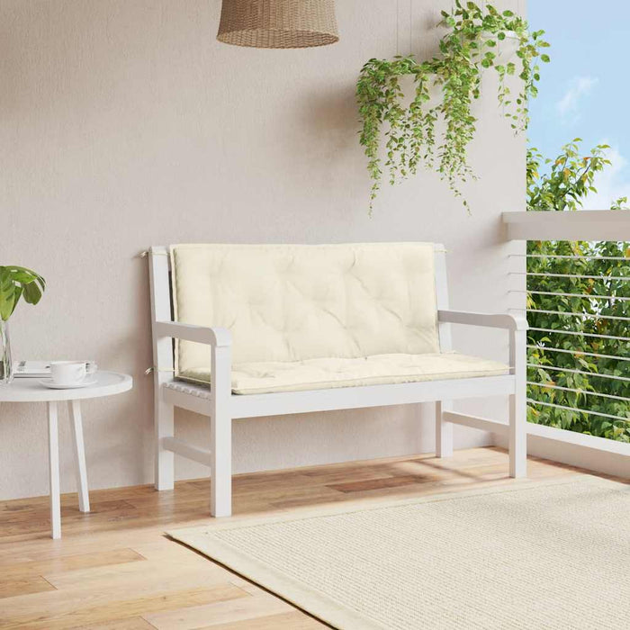 Pernă bancă de grădină, alb crem 120x(50+50)x7 cm textil oxford - WALTI WALTI