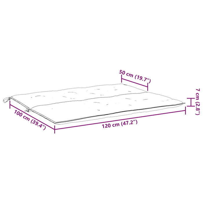 Pernă de bancă de grădină roșu 120x(50+50)x7 cm material oxford WALTI