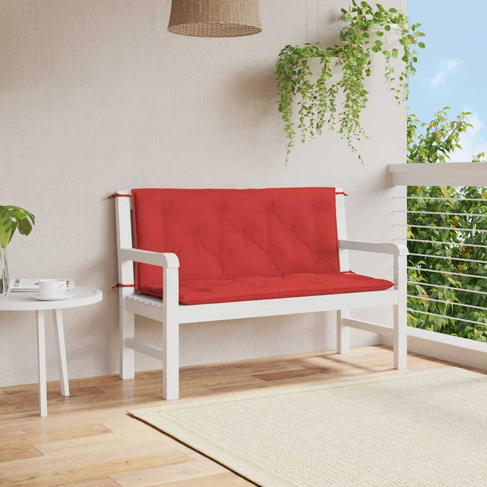 Pernă de bancă de grădină roșu 120x(50+50)x7 cm material oxford WALTI