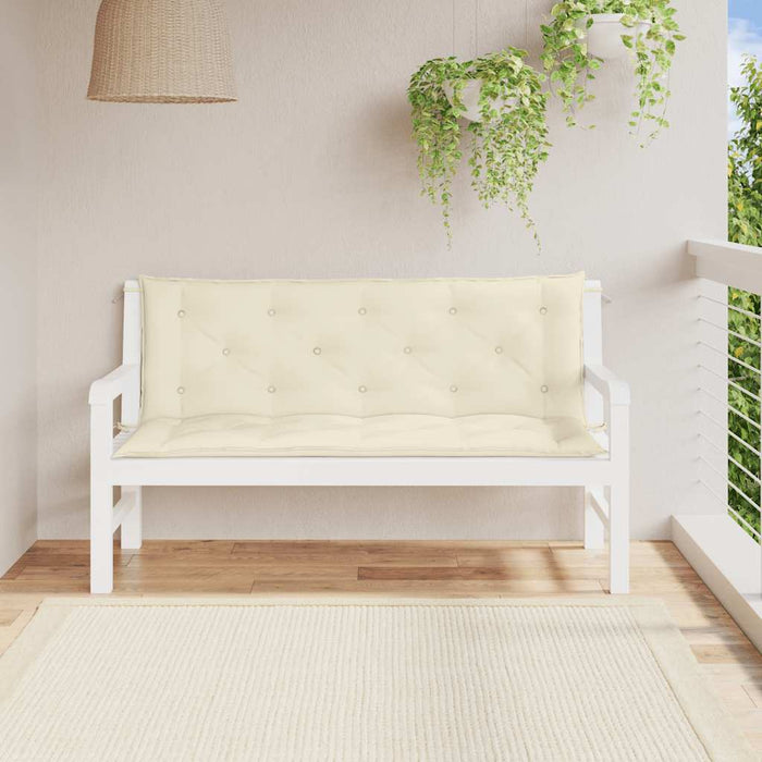Pernă bancă de grădină alb crem, 150x(50+50)x7cm, textil oxford - WALTI WALTI