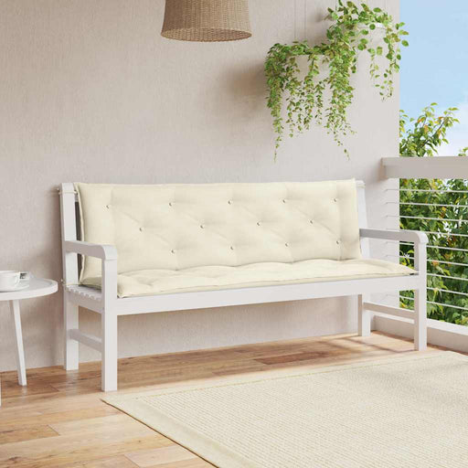 Pernă bancă de grădină alb crem, 150x(50+50)x7cm, textil oxford - WALTI WALTI