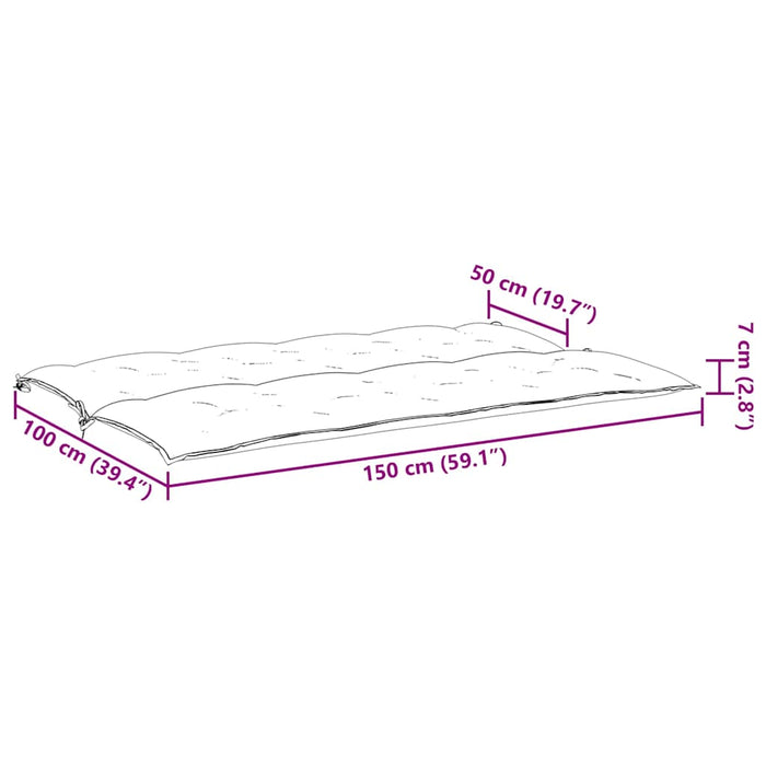 Pernă de bancă albastru deschis 150x(50+50)x7cm material oxford WALTI