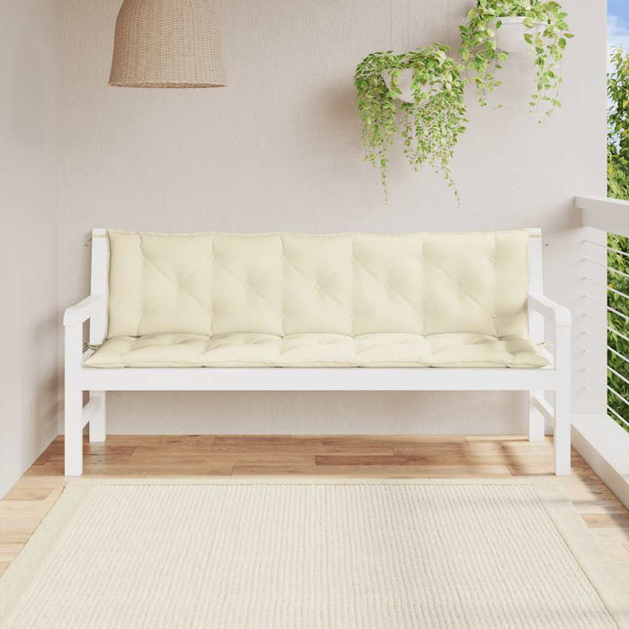Pernă bancă de grădină alb crem, 180x(50+50)x7cm, textil oxford - WALTI WALTI