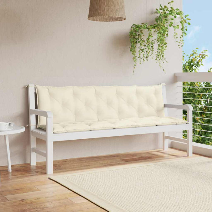 Pernă bancă de grădină alb crem, 180x(50+50)x7cm, textil oxford - WALTI WALTI