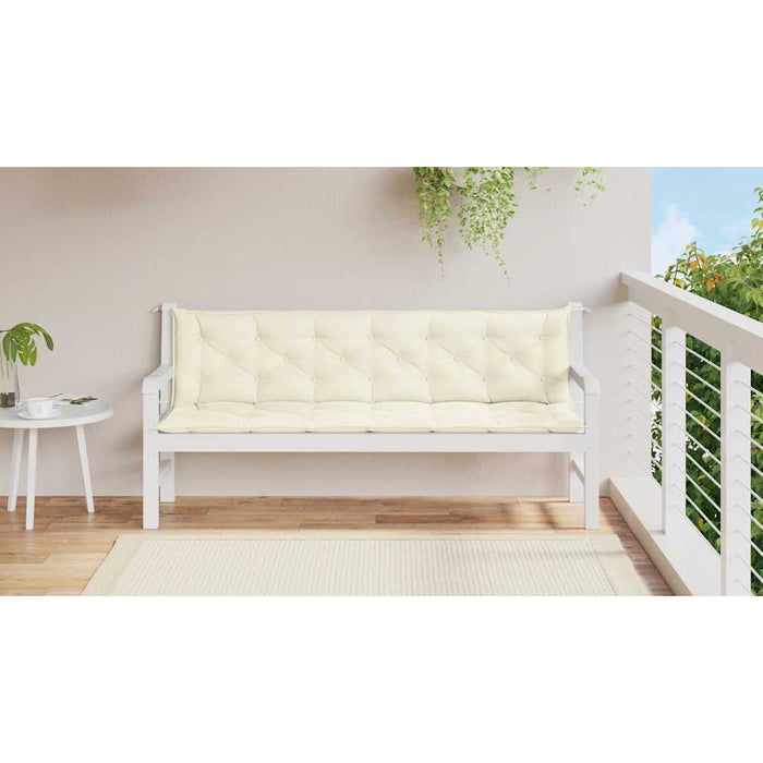 Pernă bancă de grădină, alb crem 200x(50+50)x7 cm textil oxford WALTI