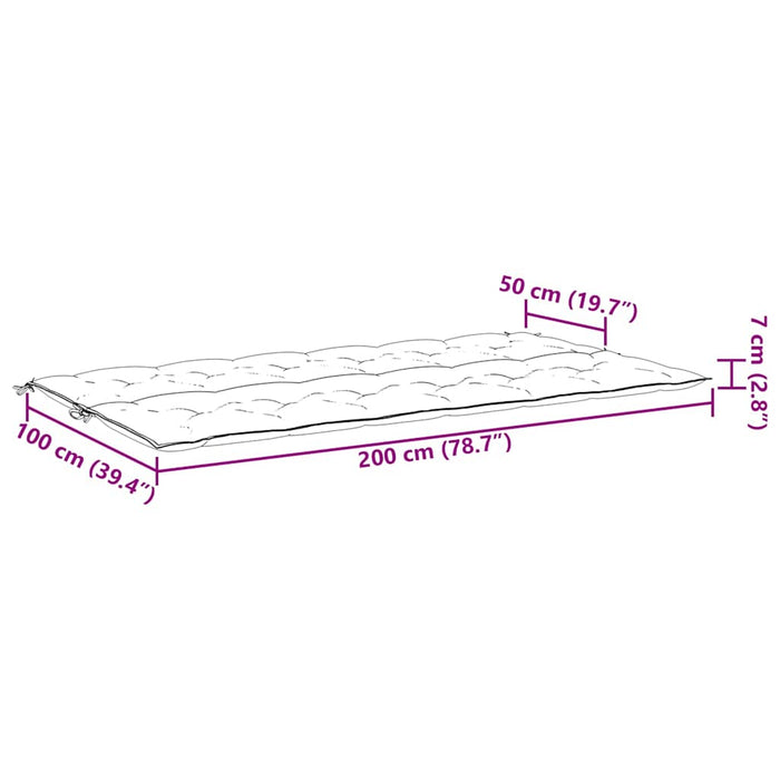 Pernă de bancă albastru deschis 200x(50+50)x7cm material oxford - WALTI WALTI