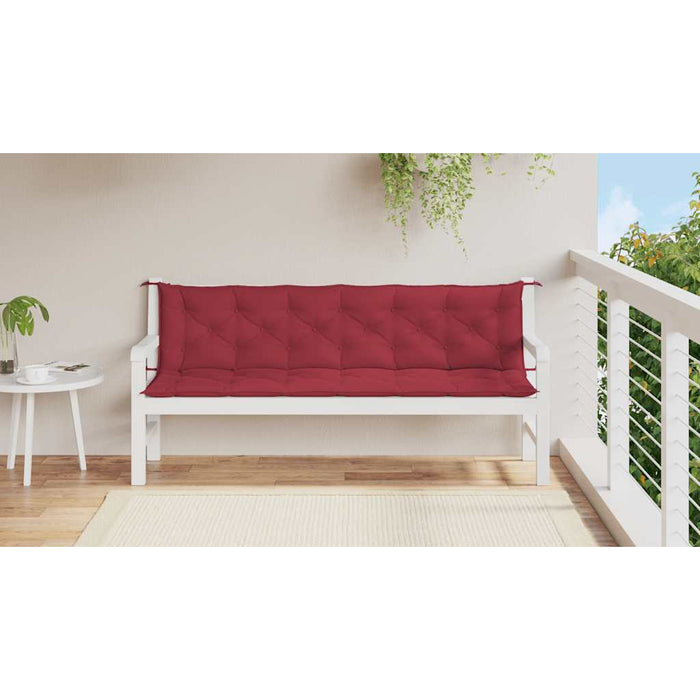 Pernă bancă de grădină roșu vin 200x(50+50)x7cm material oxford WALTI
