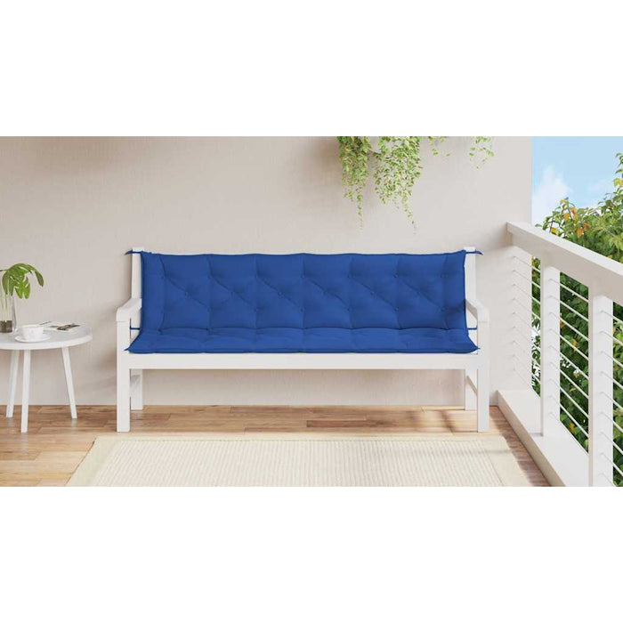 Pernă bancă de grădină albastru 200x(50+50)x7cm material oxford WALTI