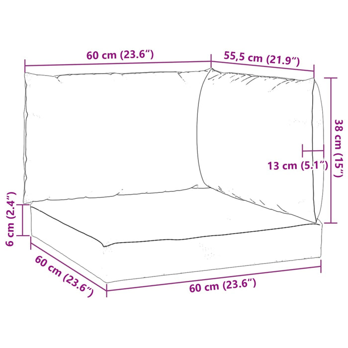 Perne de canapea din paleți, 3 buc., negru, material textil - WALTI WALTI
