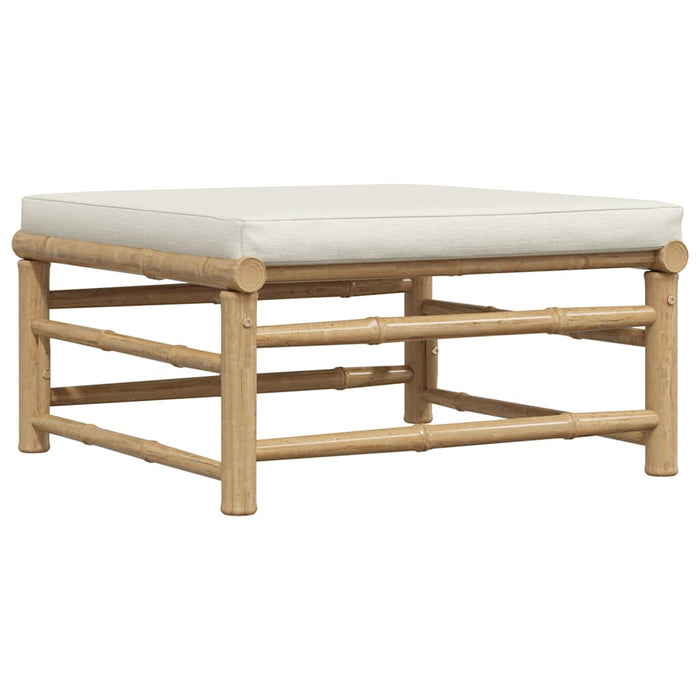 Set mobilier de grădină, cu perne alb crem, 3 piese, bambus - WALTI WALTI