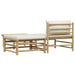 Set mobilier de grădină, cu perne alb crem, 3 piese, bambus - WALTI WALTI