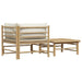 Set mobilier de grădină, 2 piese, perne alb crem, bambus - WALTI WALTI