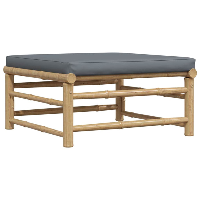 Set mobilier de grădină, perne gri închis, 3 piese, bambus - WALTI WALTI