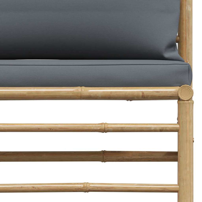 Set mobilier de grădină cu perne gri închis, 2 piese, bambus - WALTI WALTI
