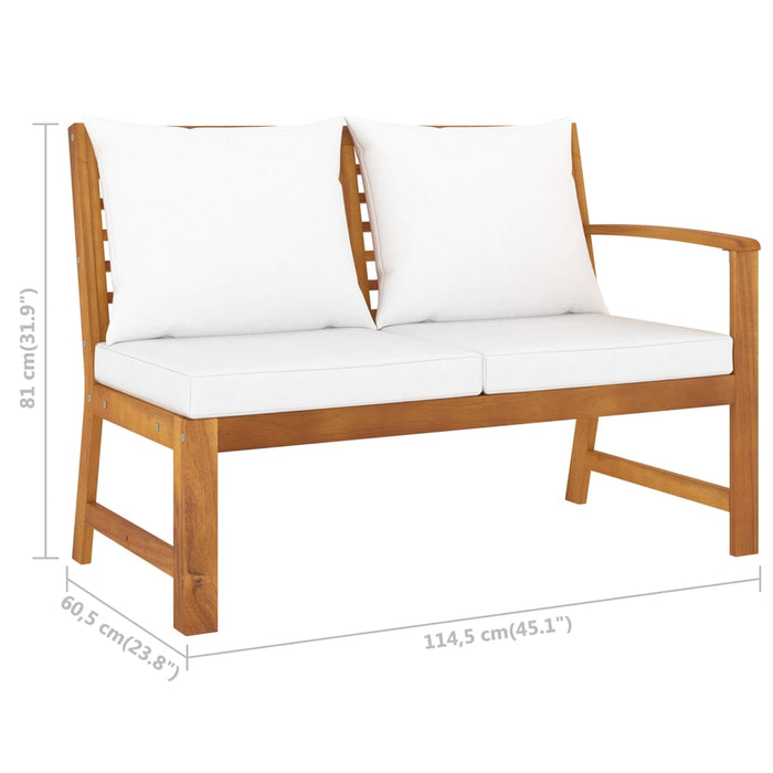 Set mobilier de grădină cu perne crem, 4 piese, lemn de acacia - WALTI WALTI