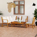 Set mobilier de grădină cu perne crem, 5 piese, lemn de acacia - WALTI WALTI