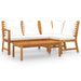 Set mobilier de grădină, 4 piese, perne crem, lemn masiv acacia - WALTI WALTI