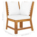 Set mobilier de grădină, 4 piese, perne crem, lemn masiv acacia - WALTI WALTI