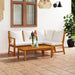 Set mobilier de grădină, 4 piese, perne crem, lemn masiv acacia - WALTI WALTI
