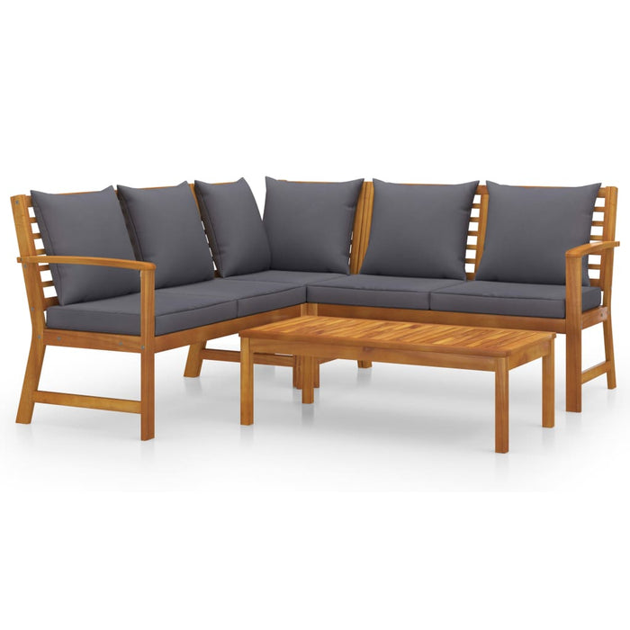 Set mobilier de grădină cu perne, 4 piese, lemn masiv de acacia - WALTI WALTI