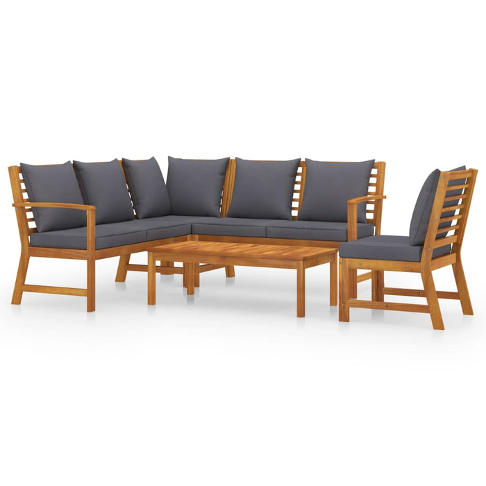 Set mobilier de grădină cu perne, 5 piese, lemn masiv acacia - WALTI WALTI
