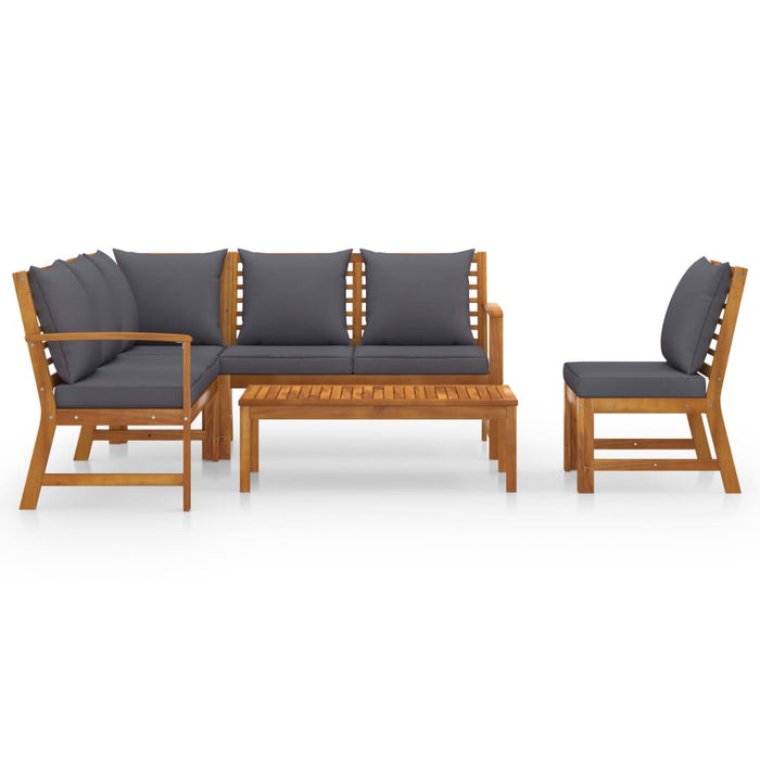 Set mobilier de grădină cu perne, 5 piese, lemn masiv acacia - WALTI WALTI