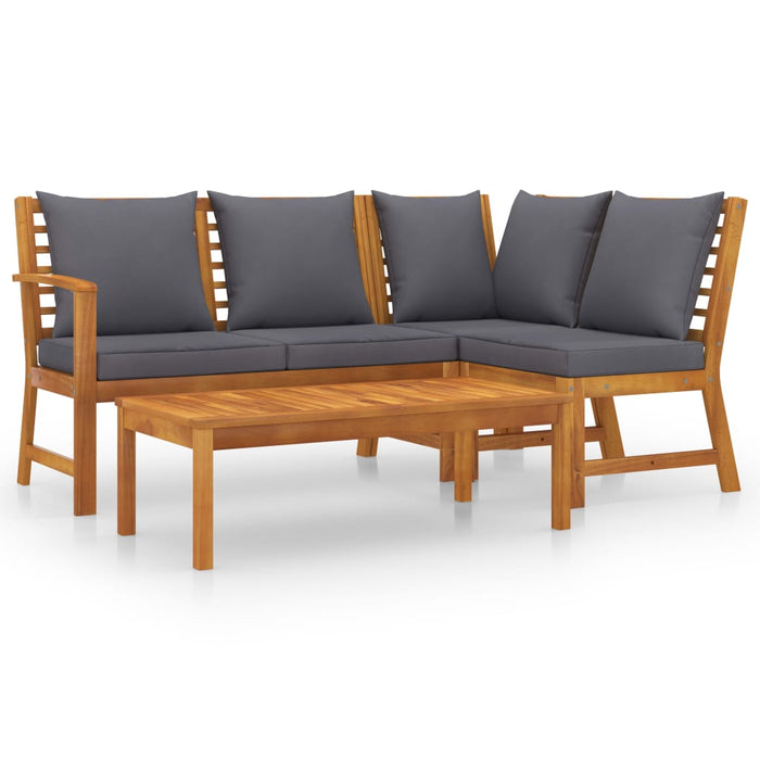Set mobilier de grădină cu perne, 4 piese, lemn masiv de acacia - WALTI WALTI