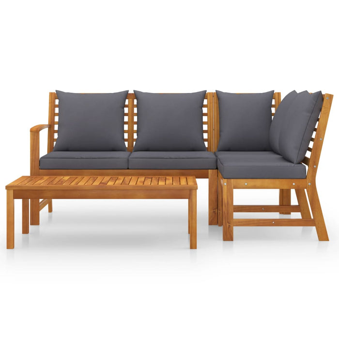 Set mobilier de grădină cu perne, 4 piese, lemn masiv de acacia - WALTI WALTI