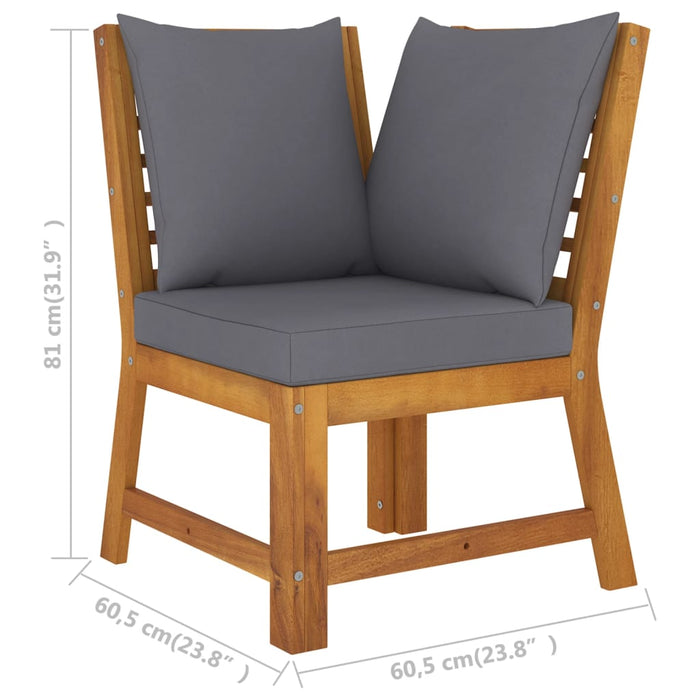 Set mobilier de grădină cu perne, 4 piese, lemn masiv de acacia - WALTI WALTI