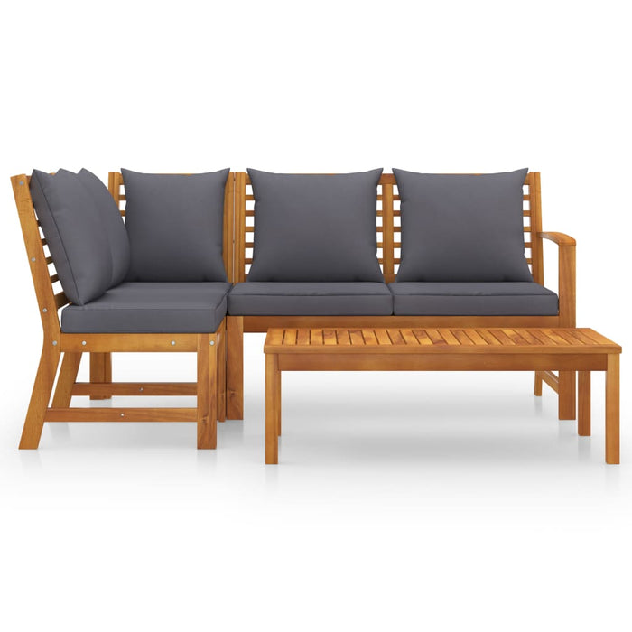Set mobilier de grădină cu perne, 4 piese, lemn masiv de acacia - WALTI WALTI