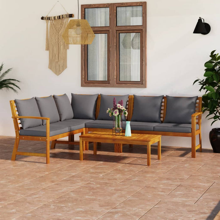 Set mobilier de grădină cu perne, 5 piese, lemn masiv acacia - WALTI WALTI