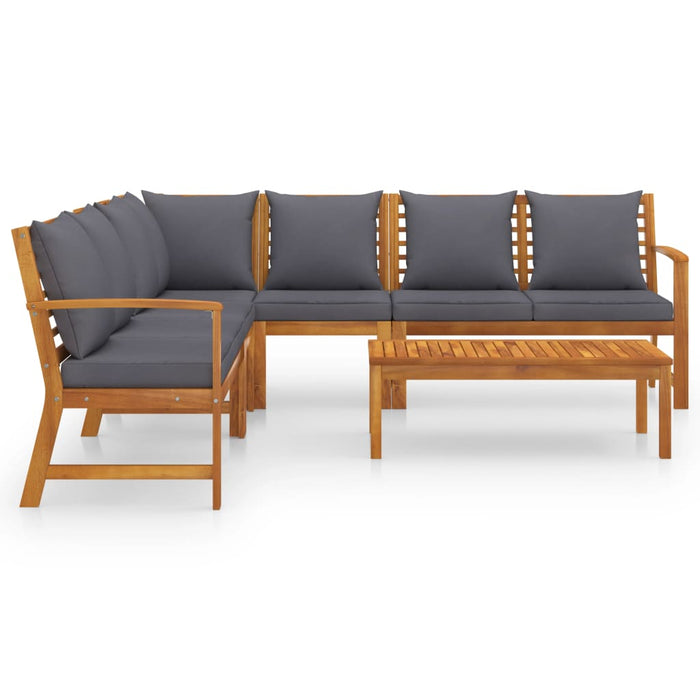 Set mobilier grădină cu perne, 6 piese, lemn masiv acacia WALTI