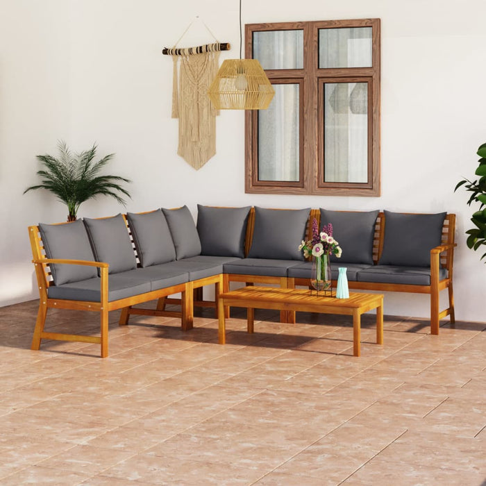 Set mobilier grădină cu perne, 6 piese, lemn masiv acacia WALTI