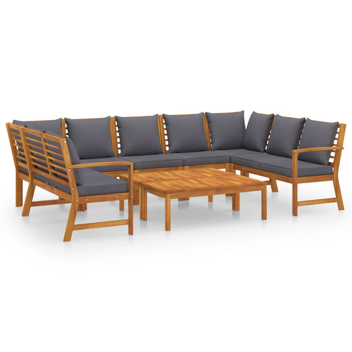 Set mobilier grădină cu perne, 9 piese, lemn masiv de acacia WALTI