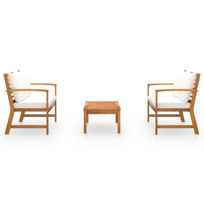 Set mobilier de grădină, cu perne, 3 piese, lemn masiv acacia WALTI