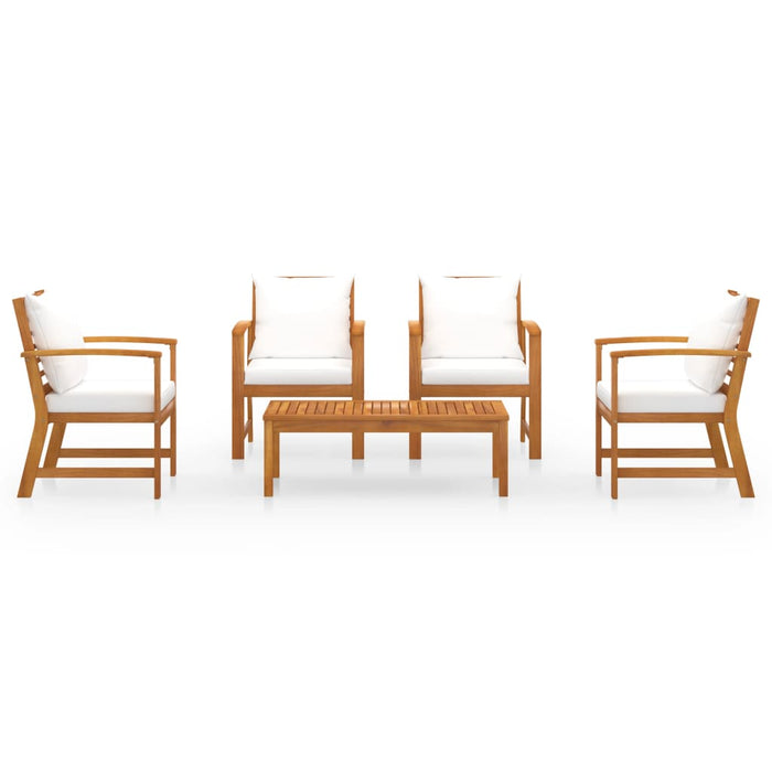 Set mobilier de grădină cu perne, 5 piese, lemn masiv acacia WALTI