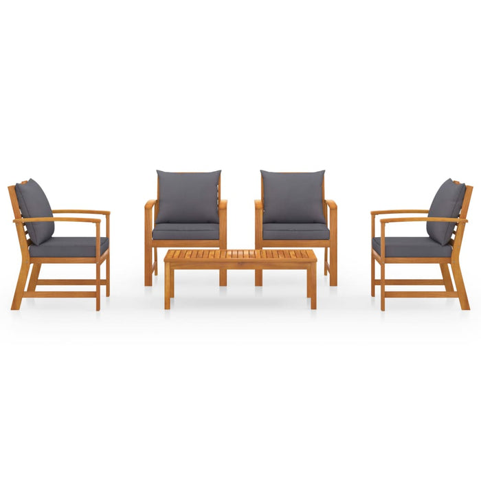 Set mobilier de grădină cu perne, 5 piese, lemn masiv acacia WALTI