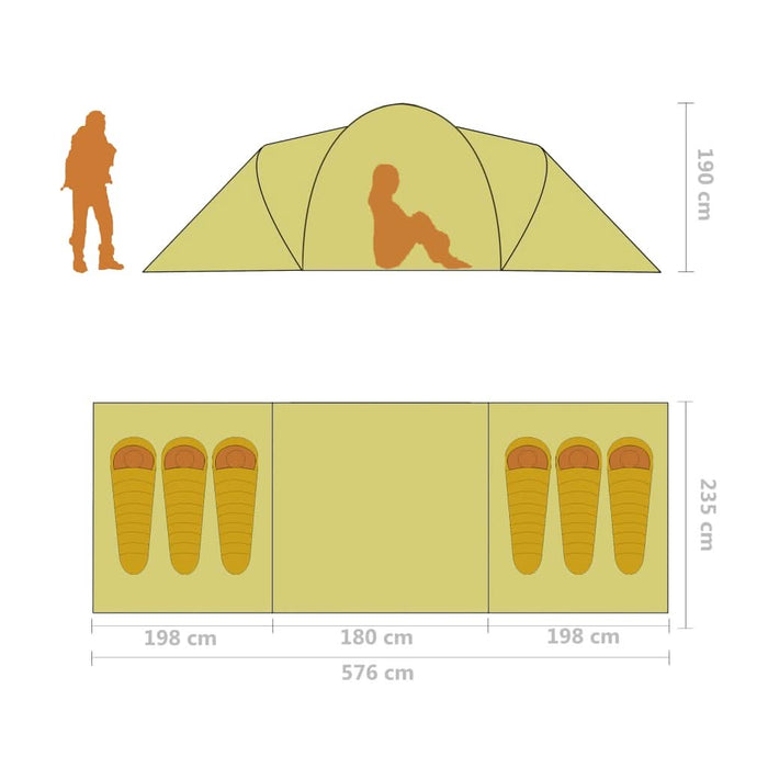 Cort camping, 6 persoane, albastru și bleu - WALTI WALTI