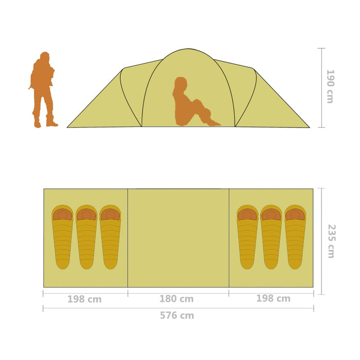 Cort camping, 6 persoane, gri și portocaliu - WALTI WALTI