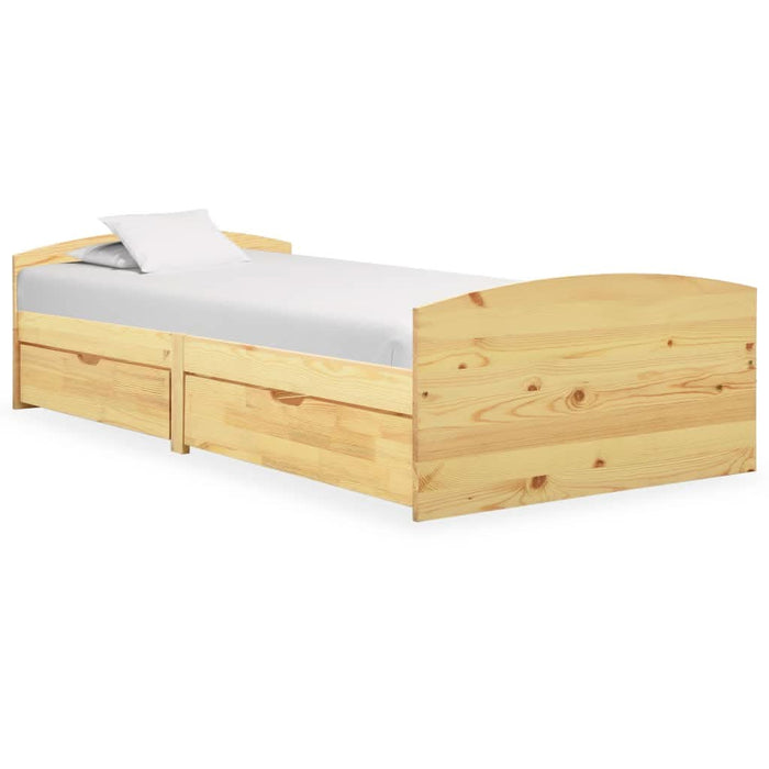Cadru de pat cu 2 sertare, 90 x 200 cm, lemn masiv de pin - WALTI WALTI
