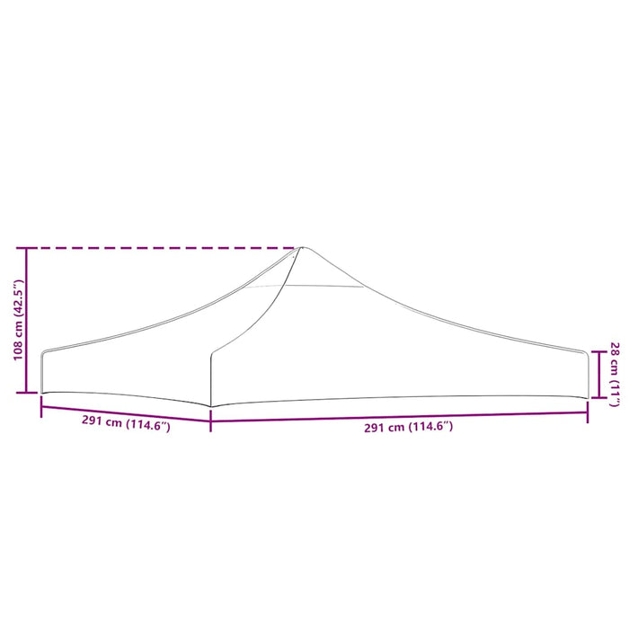 Acoperiș pentru cort de petrecere, cărămiziu, 3 x 3 m, 270 g/m² - WALTI WALTI