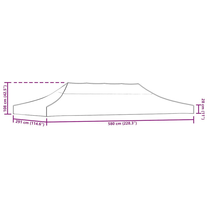 Acoperiș pentru cort de petrecere, bej, 6 x 3 m, 270 g/m² - WALTI WALTI