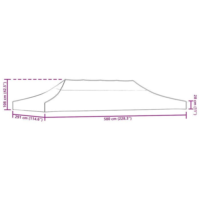 Acoperiș pentru cort de petrecere, cărămiziu, 6 x 3 m, 270 g/m² - WALTI WALTI
