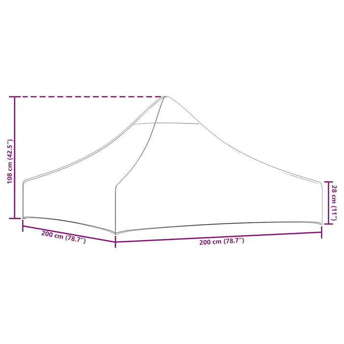 Acoperiș pentru cort de petrecere, crem, 2 x 2 m, 270 g/m² - WALTI WALTI