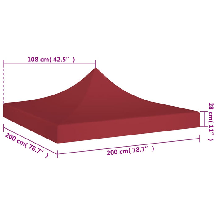 Acoperiș pentru cort de petrecere, vișiniu, 2 x 2 m, 270 g/m² - WALTI WALTI