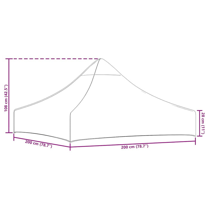 Acoperiș pentru cort de petrecere, cărămiziu, 2 x 2 m, 270 g/m² - WALTI WALTI