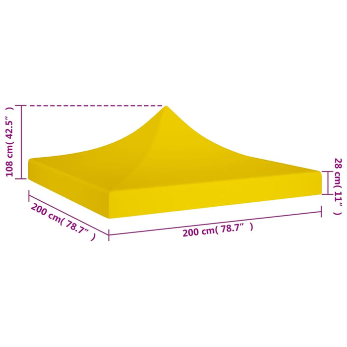 Acoperiș pentru cort de petrecere, galben, 2 x 2 m, 270 g/m² - WALTI WALTI