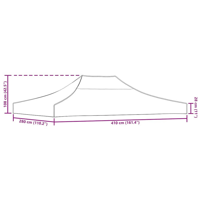Acoperiș pentru cort de petrecere, alb, 4 x 3 m, 270 g/m² WALTI