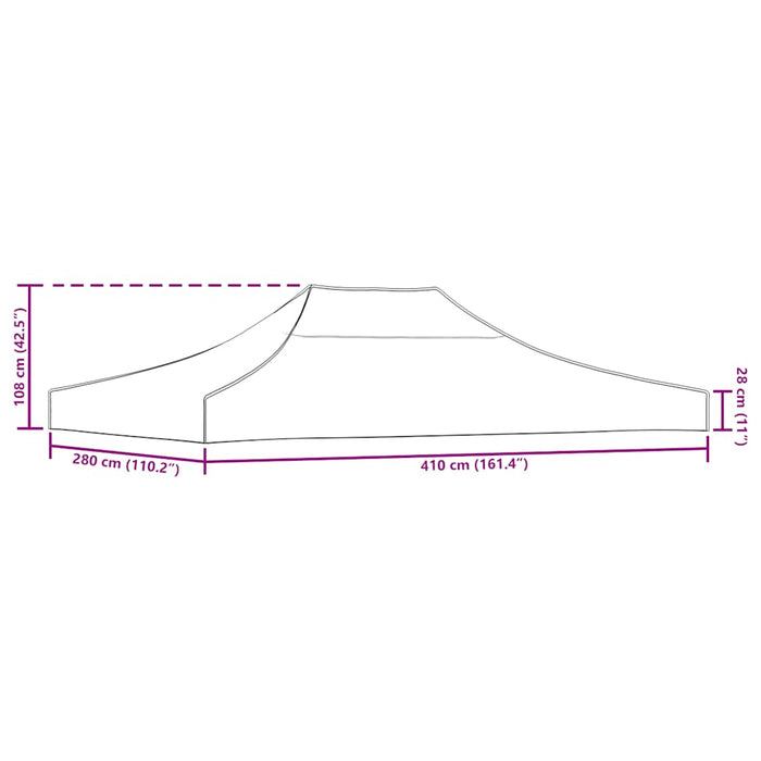 Acoperiș pentru cort de petrecere, galben, 4 x 3 m, 270 g/m² - WALTI WALTI